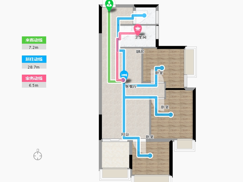 河南省-南阳市-仲景·康城壹品-87.01-户型库-动静线