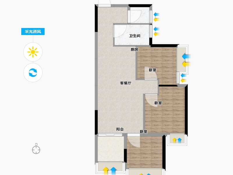 河南省-南阳市-仲景·康城壹品-87.01-户型库-采光通风