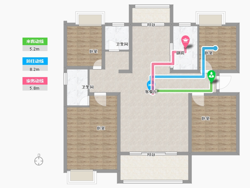 河南省-南阳市-仲景·康城壹品-132.01-户型库-动静线