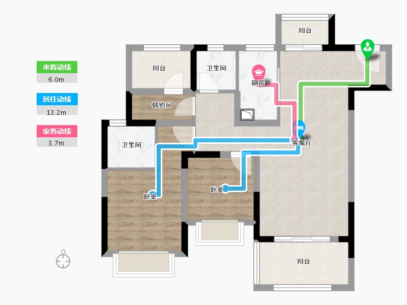 湖北省-孝感市-金科·集美府-78.88-户型库-动静线