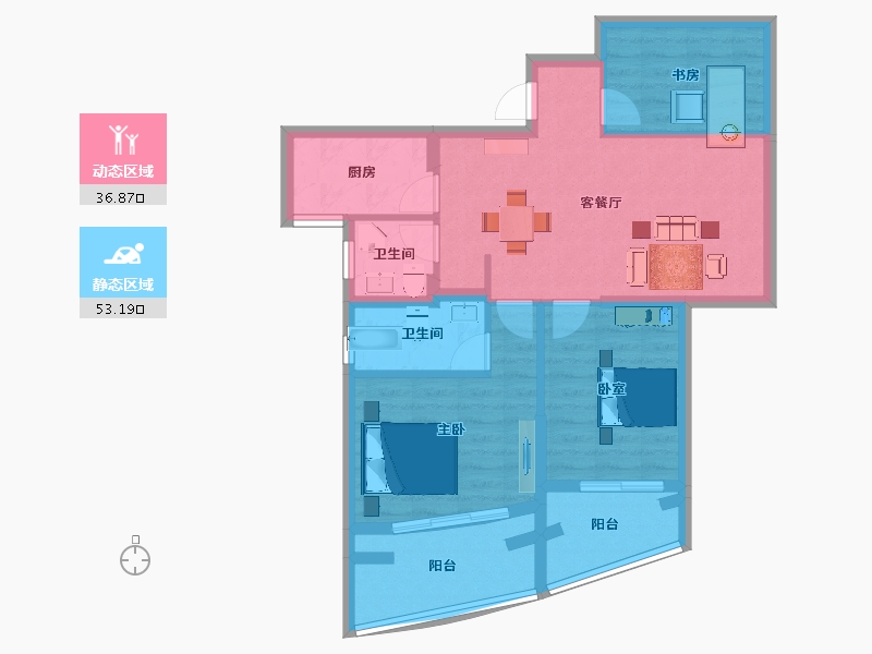 福建省-厦门市-永鸿南岸-80.01-户型库-动静分区