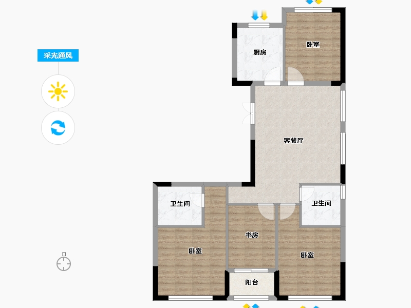 浙江省-金华市-秦王公馆-101.12-户型库-采光通风