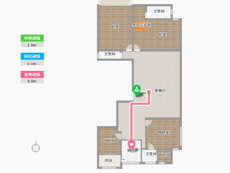 湖南省-株洲市-湘江公馆-166.72-户型库-动静线