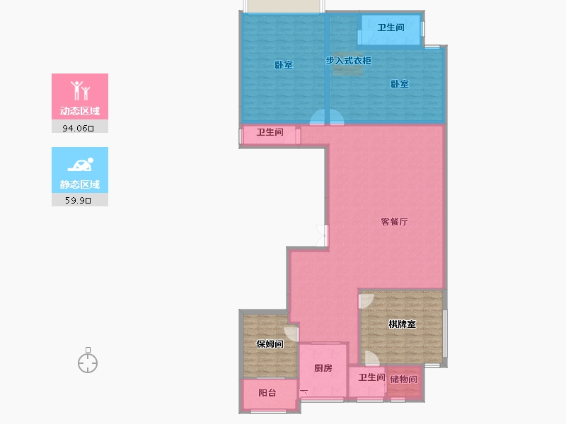 湖南省-株洲市-湘江公馆-166.72-户型库-动静分区