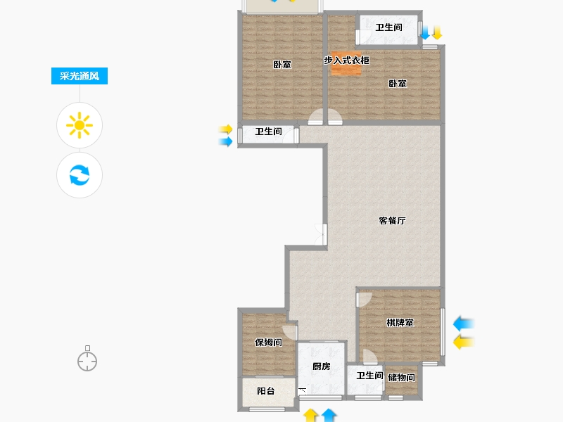 湖南省-株洲市-湘江公馆-166.72-户型库-采光通风