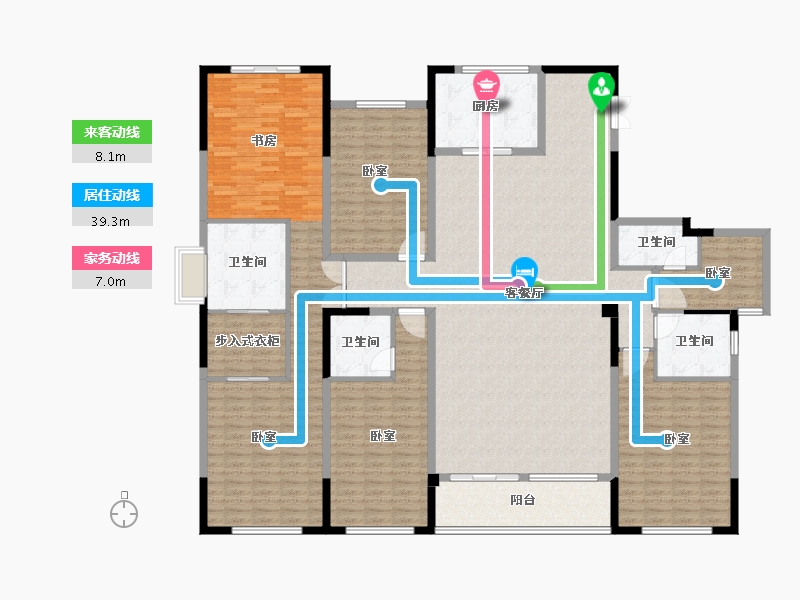 浙江省-金华市-秦王公馆-241.44-户型库-动静线