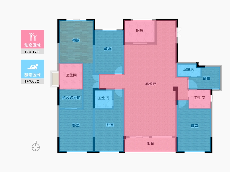 浙江省-金华市-秦王公馆-241.44-户型库-动静分区