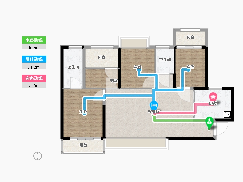 福建省-厦门市-特房芙蓉书院-103.89-户型库-动静线