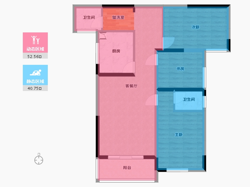 河南省-南阳市-金川西湖美景-82.57-户型库-动静分区