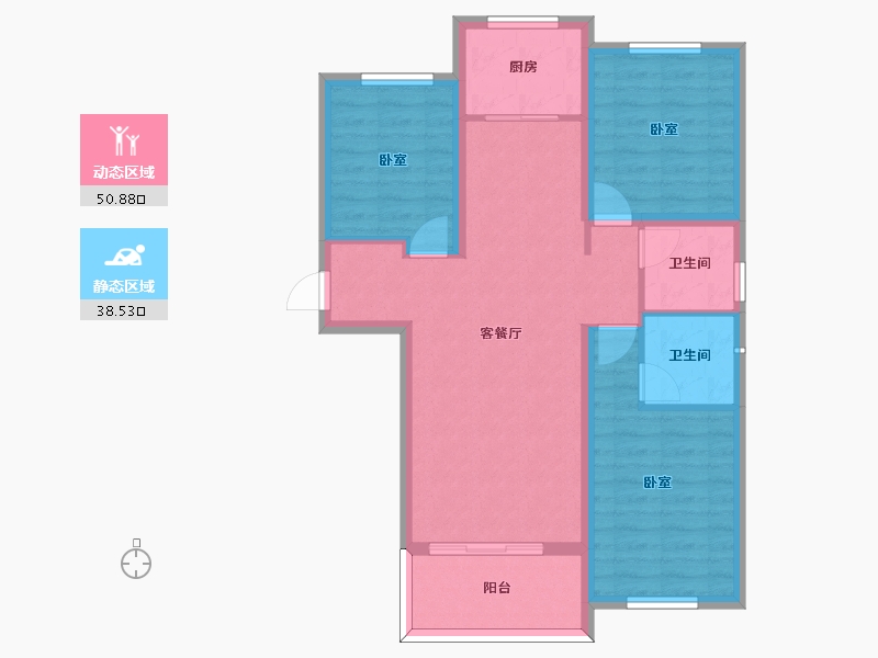 河南省-许昌市-瑞贝卡潩水庄园-79.68-户型库-动静分区