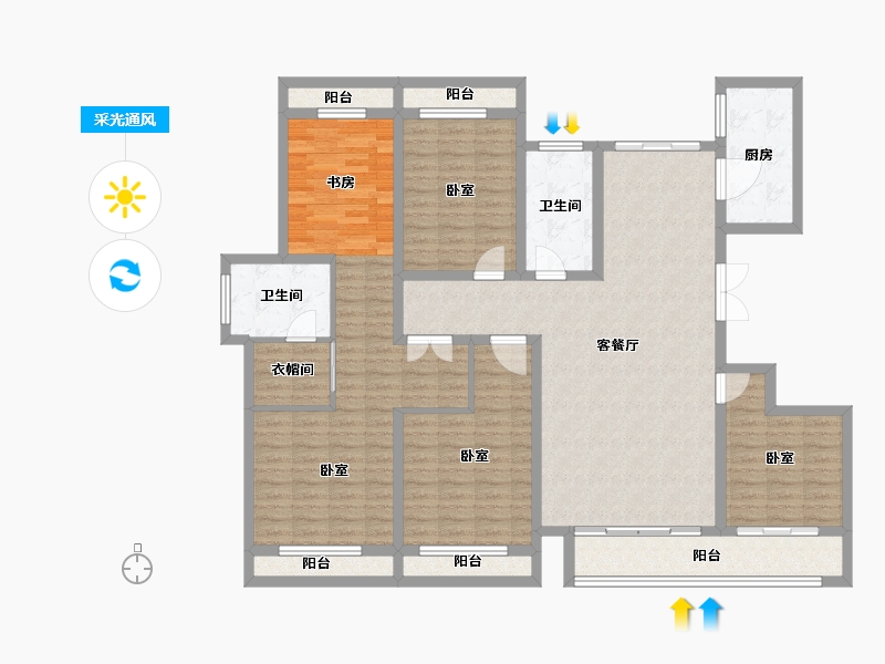 河南省-郑州市-豫发国园-151.48-户型库-采光通风