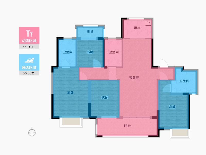 浙江省-温州市-新力琥珀园-102.89-户型库-动静分区