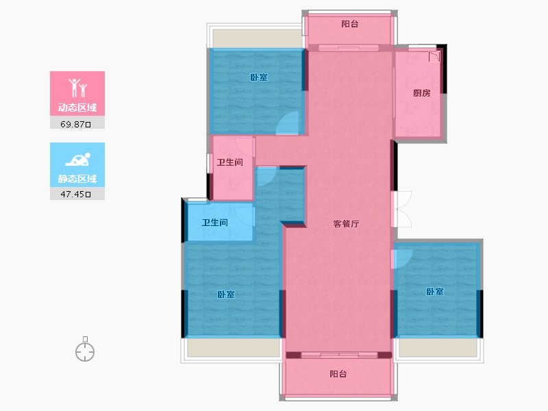 湖北省-宜昌市-万科理想城-106.00-户型库-动静分区