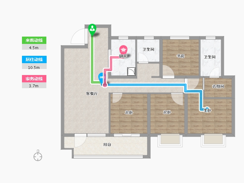 山东省-青岛市-卓越青岚郡-106.00-户型库-动静线