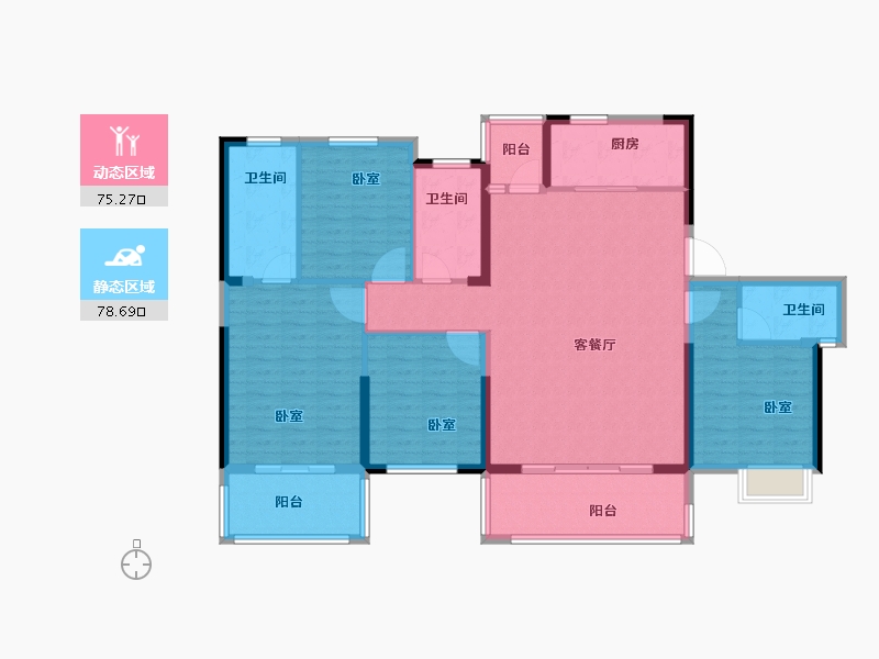 湖北省-荆州市-闽洪·水岸豪庭-139.80-户型库-动静分区