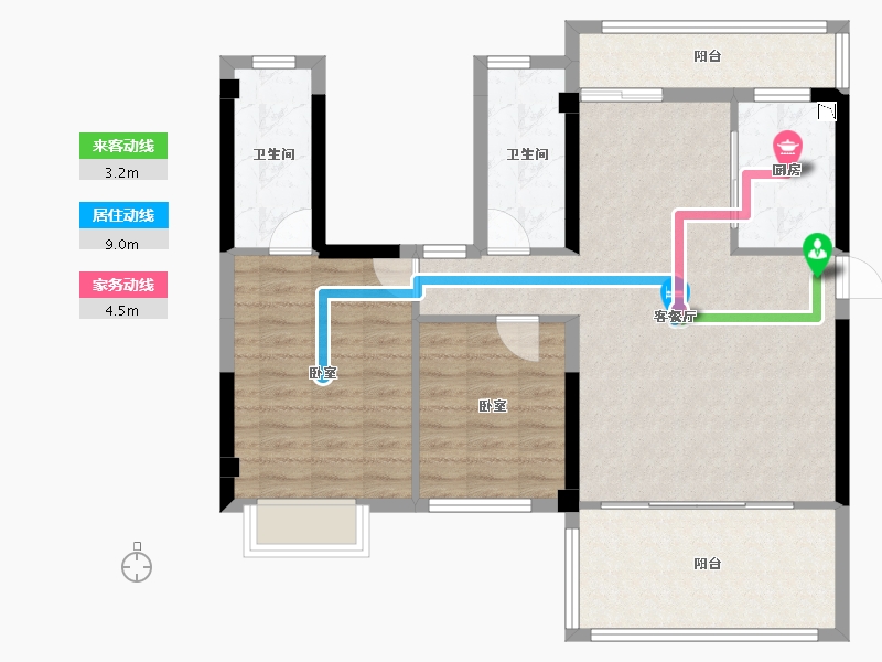 湖北省-荆州市-利达学府壹号-88.21-户型库-动静线