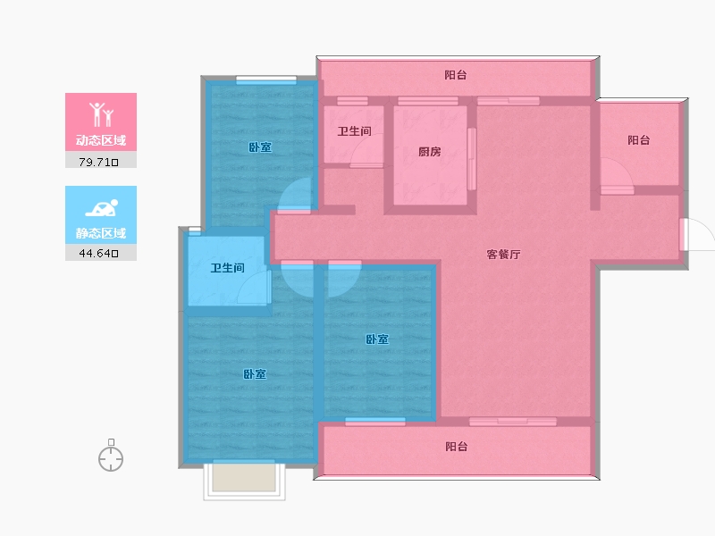 河南省-许昌市-怡通蓝堡佳苑-109.76-户型库-动静分区