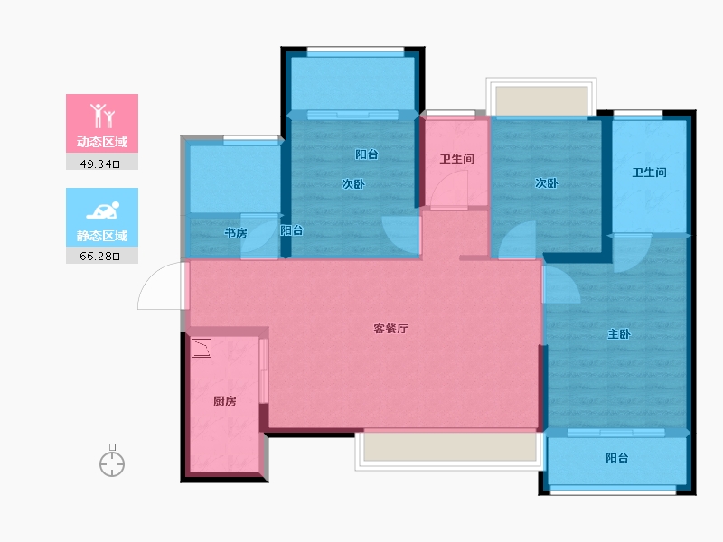 福建省-厦门市-特房芙蓉书院-104.00-户型库-动静分区