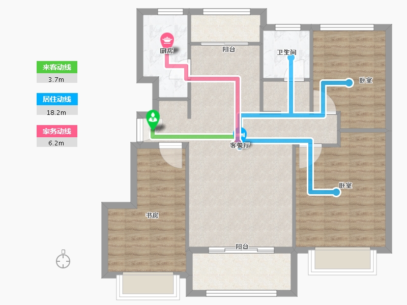 山东省-枣庄市-城建·中石玺悦城-89.93-户型库-动静线