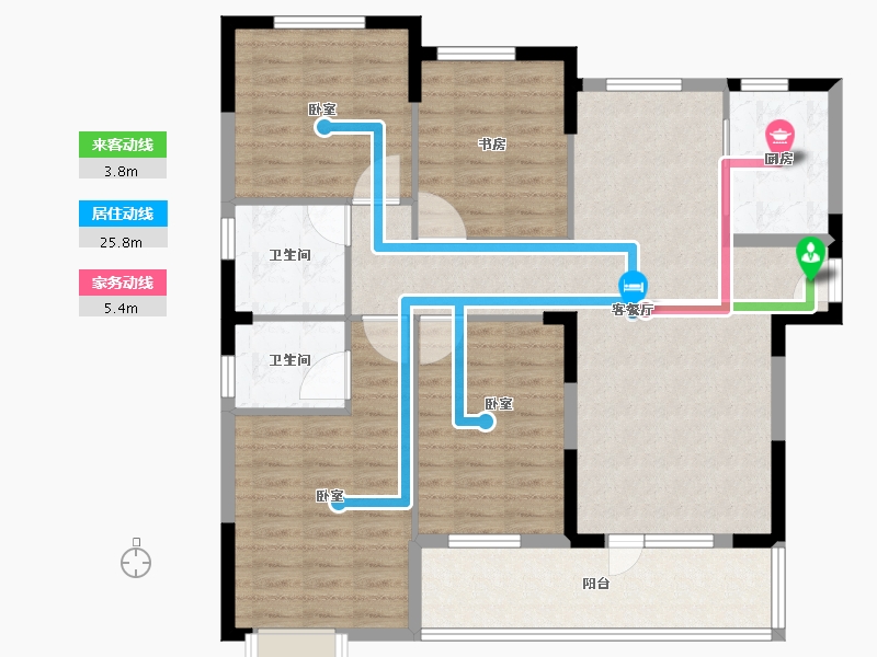 湖北省-咸宁市-香城学府-111.38-户型库-动静线