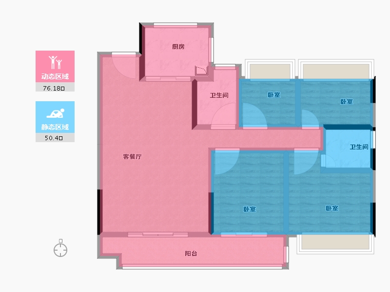 湖北省-襄阳市-宜城碧桂园-112.83-户型库-动静分区