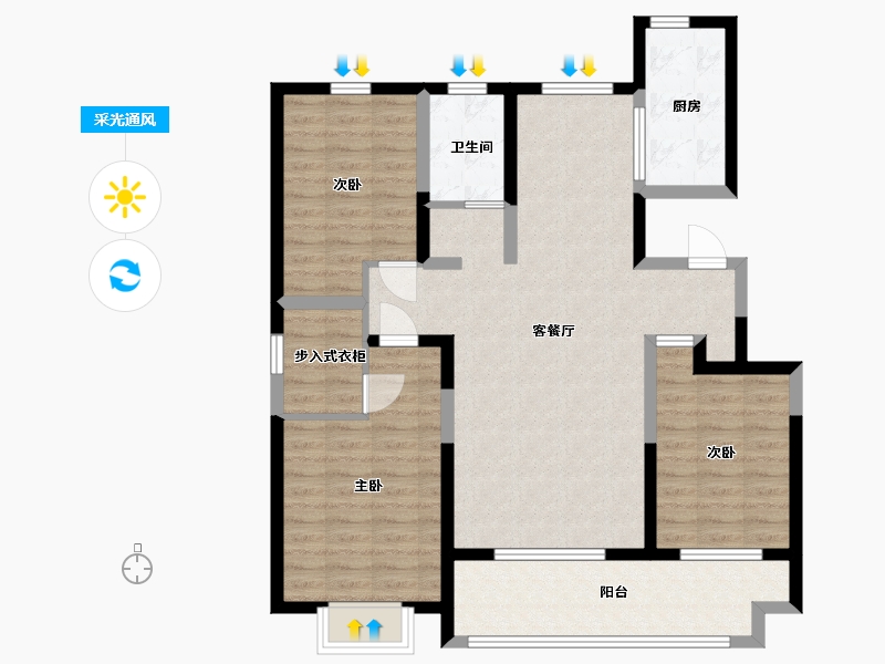 山东省-临沂市-海联·江山里-100.80-户型库-采光通风