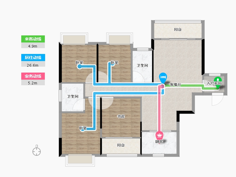 湖南省-株洲市-臻品仙岭居-114.01-户型库-动静线