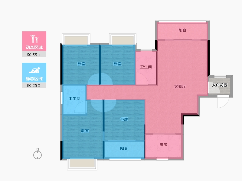 湖南省-株洲市-臻品仙岭居-114.01-户型库-动静分区