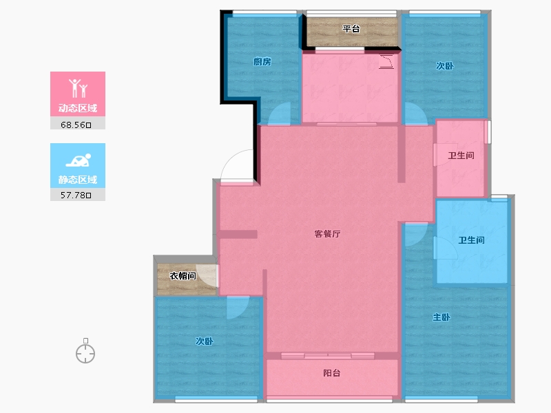 山东省-青岛市-绿城汀岚-119.90-户型库-动静分区