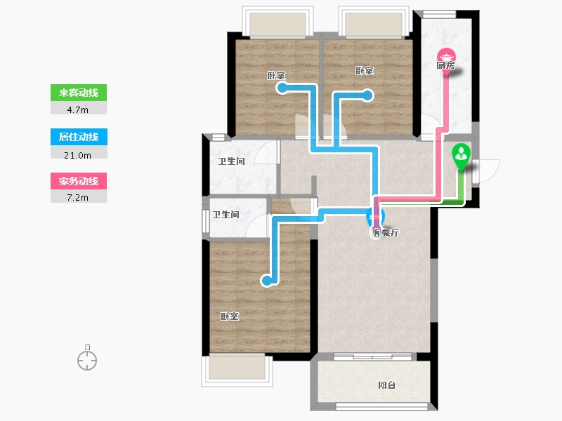 湖北省-武汉市-绿地大都会-80.00-户型库-动静线