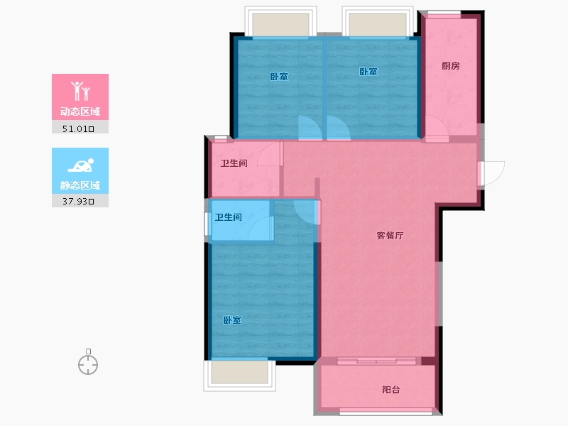 湖北省-武汉市-绿地大都会-80.00-户型库-动静分区