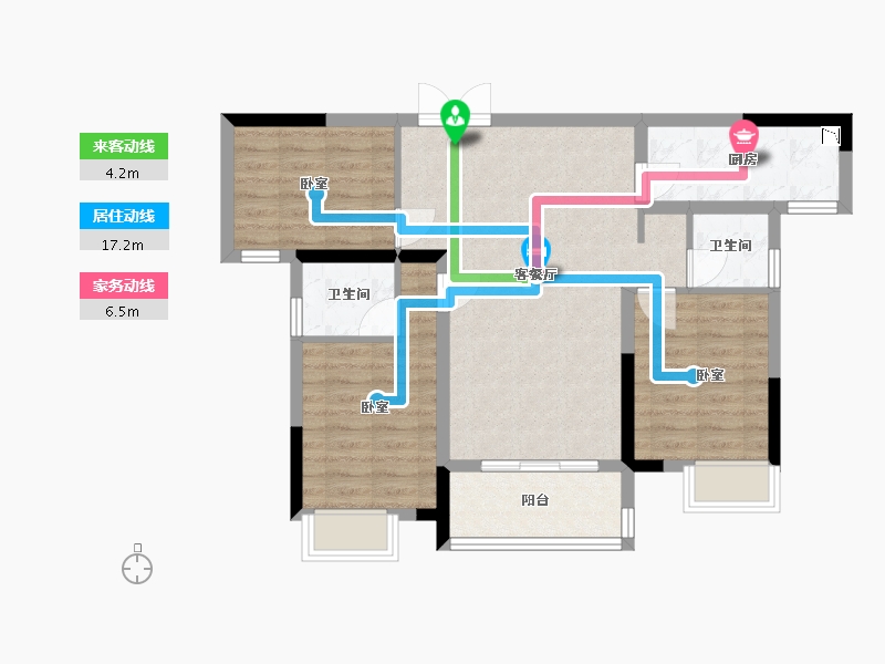 湖北省-武汉市-泊樾府-75.80-户型库-动静线