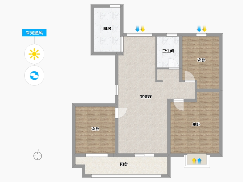 山东省-临沂市-裕隆文博苑-94.00-户型库-采光通风