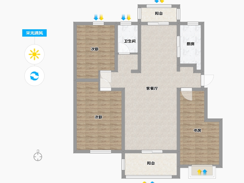 山东省-临沂市-优诗美地-108.01-户型库-采光通风