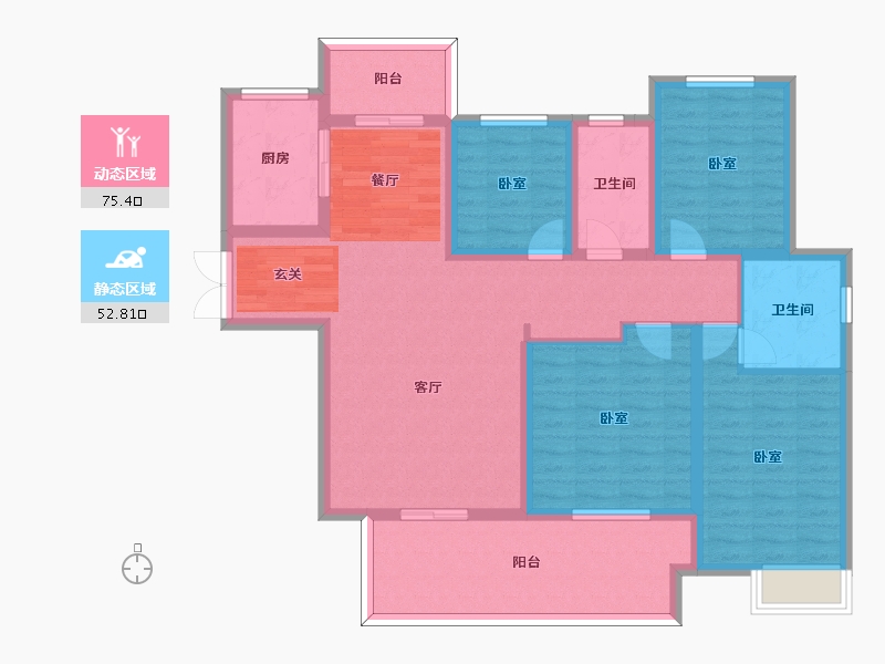 河南省-许昌市-建业春天里-113.85-户型库-动静分区