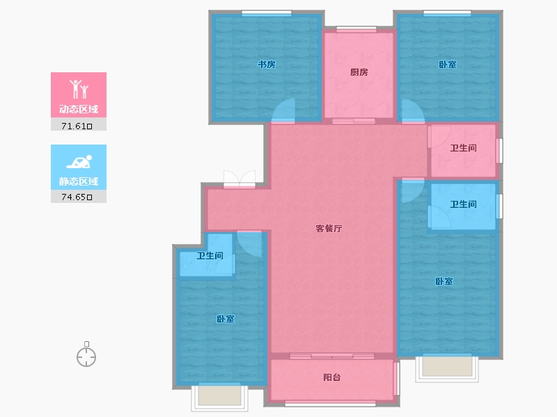 山东省-德州市-双企·龙城和悦府-132.00-户型库-动静分区