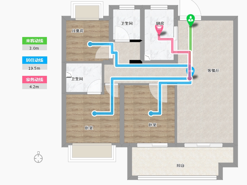 湖北省-荆州市-雅居乐锦城-76.01-户型库-动静线