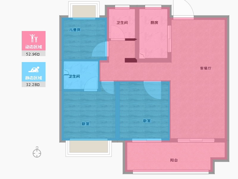 湖北省-荆州市-雅居乐锦城-76.01-户型库-动静分区