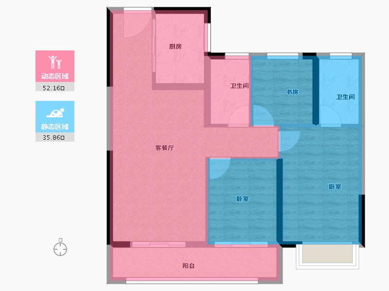 湖北省-武汉市-绿地大都会-79.00-户型库-动静分区