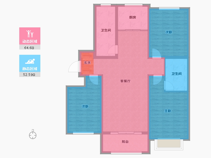 山东省-淄博市-天玺园-104.99-户型库-动静分区