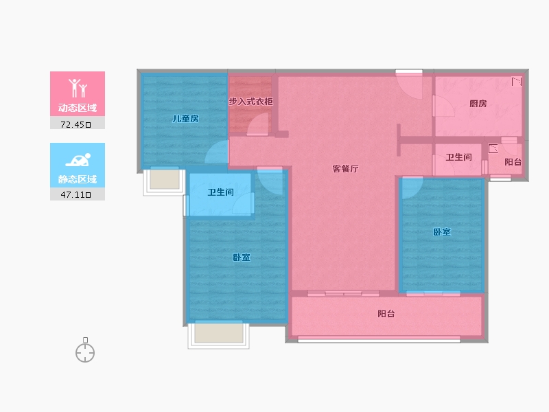 湖北省-荆州市-雅居乐锦城-106.95-户型库-动静分区