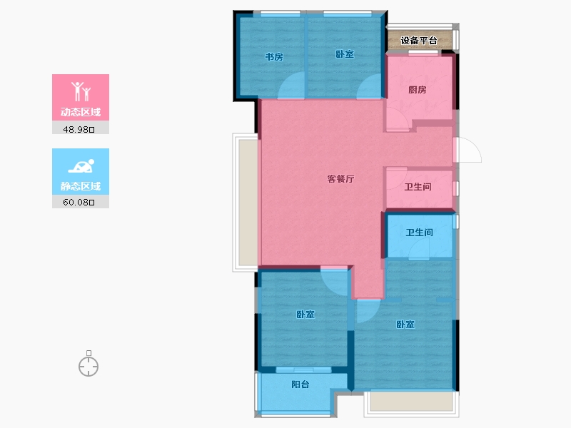 浙江省-绍兴市-融信观河盛世府-100.00-户型库-动静分区