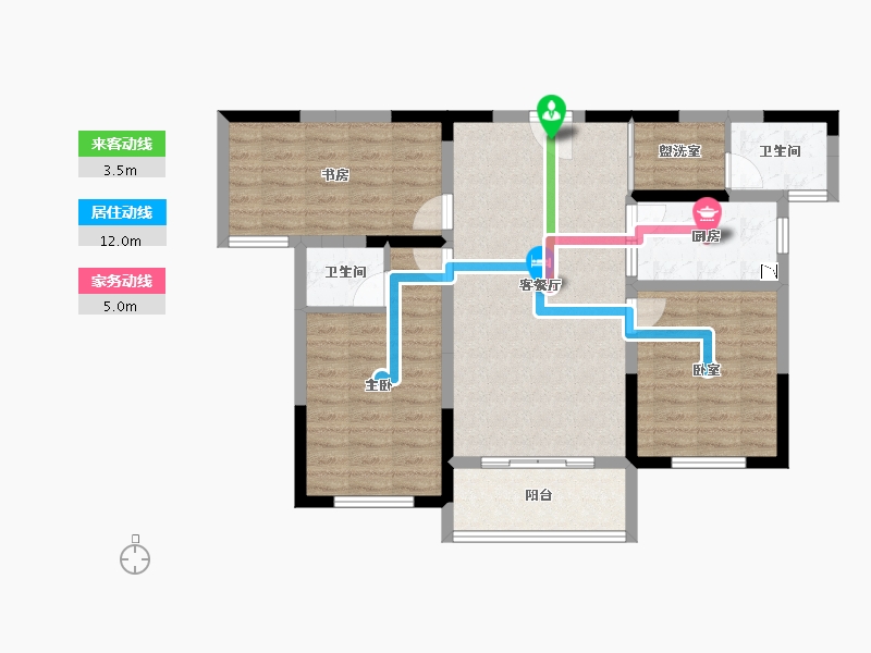 河南省-南阳市-金川西湖美景-88.42-户型库-动静线