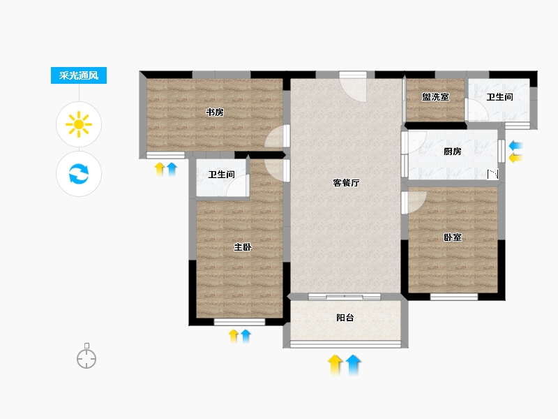 河南省-南阳市-金川西湖美景-88.42-户型库-采光通风