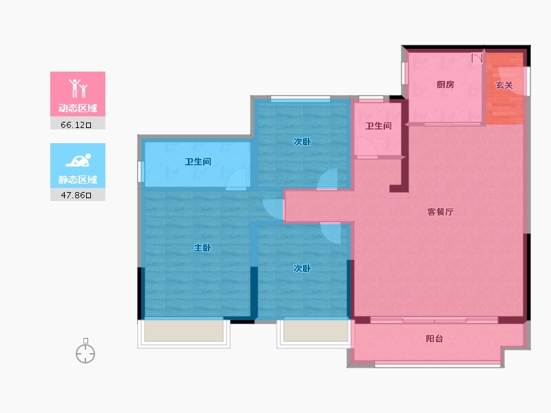 山东省-淄博市-旭辉银盛泰辉盛鑫苑-103.00-户型库-动静分区