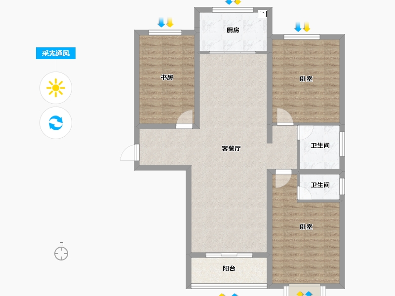 河南省-商丘市-橄榄城-98.37-户型库-采光通风