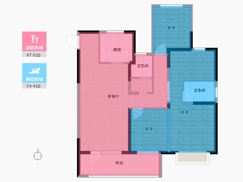 山东省-德州市-弘明·澜湖郡-108.00-户型库-动静分区