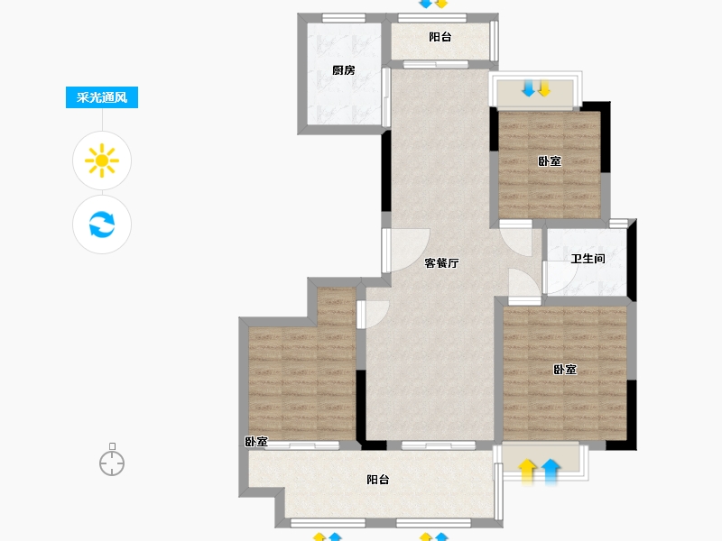 河南省-驻马店市-中亿金第-93.70-户型库-采光通风