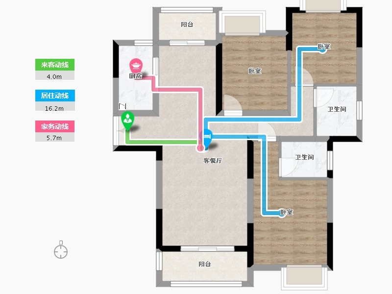 湖北省-武汉市-泊樾府-84.54-户型库-动静线