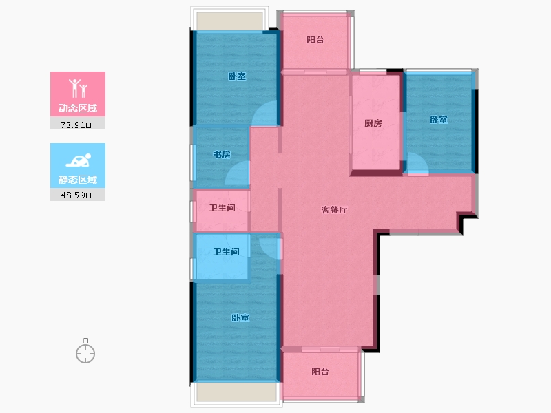 湖北省-黄冈市-邻江公馆-110.28-户型库-动静分区